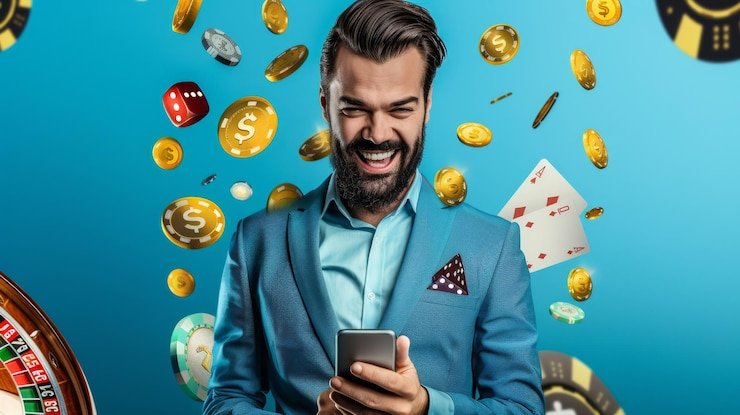 Seorang pria menonton pertandingan sepak bola dengan antusias di depan laptop
